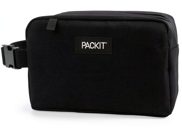 PackIt Freezable Snack Box, Black, Built with EcoFreeze Technology, Collapsible, Reusable, Zip Closure with Buckle Handle, Perfect All Ages and Fresh Snacks on the go-1
