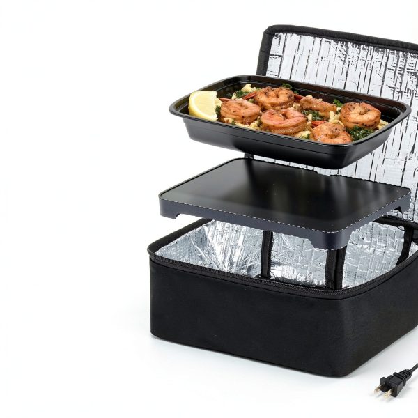 HOTLOGIC Mini Heated Lunch Box- Portable Electric Food Warmer for Men and Women - Great for Work, Office, and Construction - Cook, Reheat, and Eat on the Go - 120V - Black-1