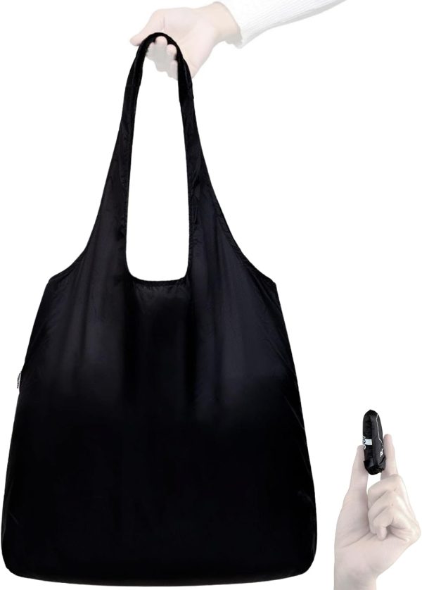 Nanobag Ultra Lightweight Foldable Tote Grocery Bag Standard Black-0