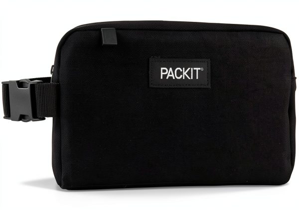 PackIt Freezable Snack Box, Black, Built with EcoFreeze Technology, Collapsible, Reusable, Zip Closure with Buckle Handle, Perfect All Ages and Fresh Snacks on the go-0